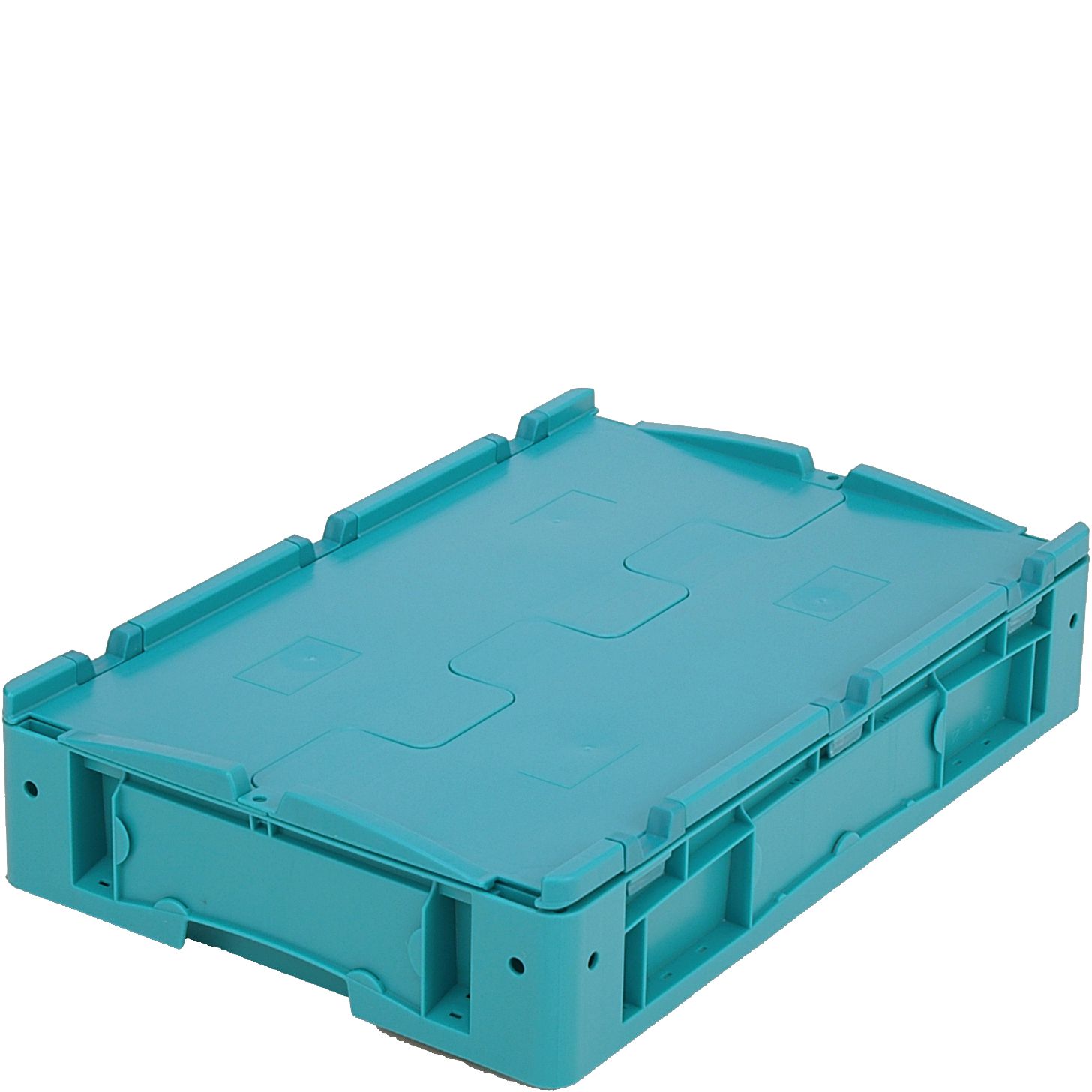 Kleinladungsträger KLT KLTD64120 - mit anscharniertem zweiteiligem Klappdeckel