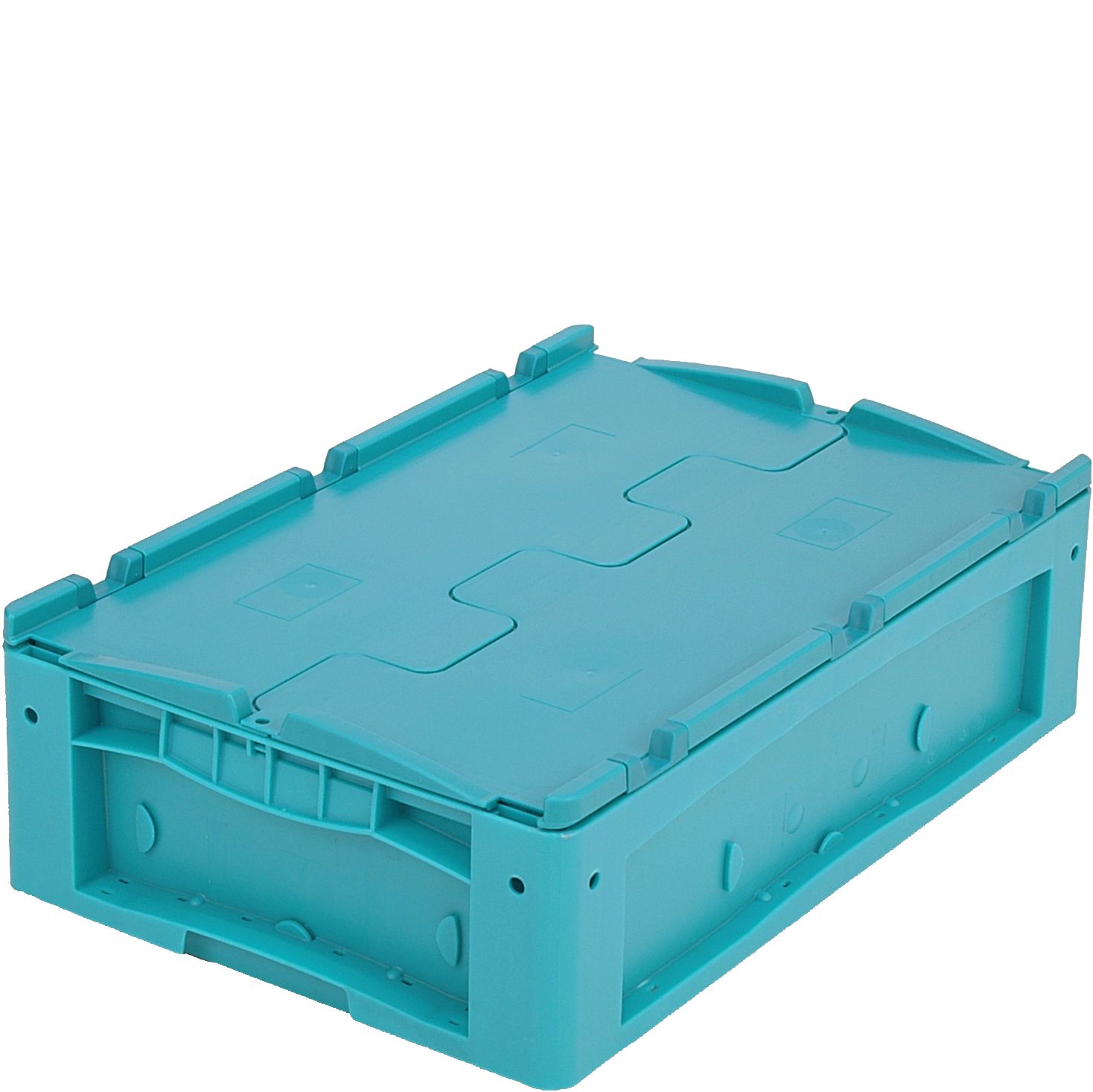 Kleinladungsträger KLT KLTD64170 - mit anscharniertem zweiteiligem Klappdeckel