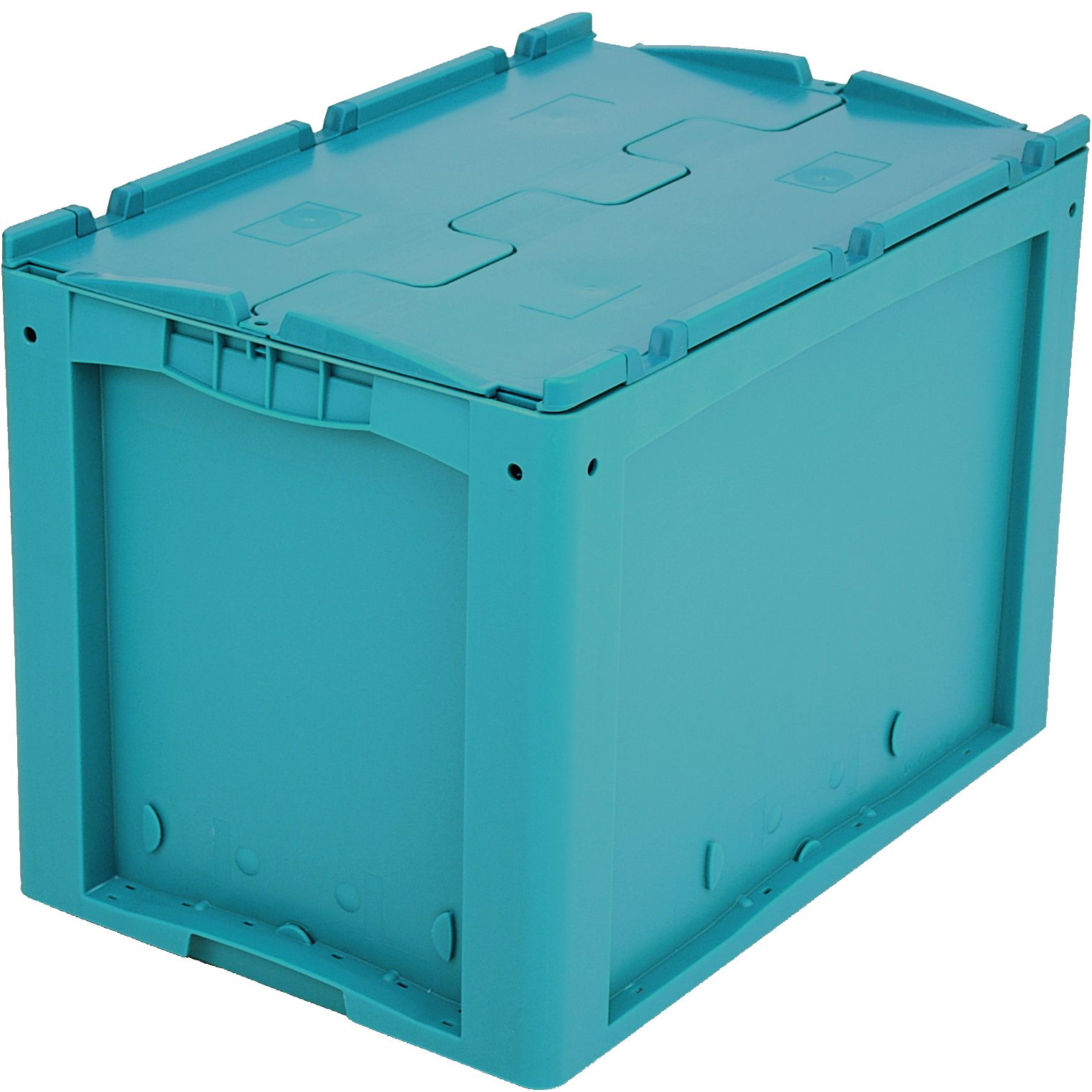 Kleinladungsträger KLT KLTD64420 - mit anscharniertem zweiteiligem Klappdeckel