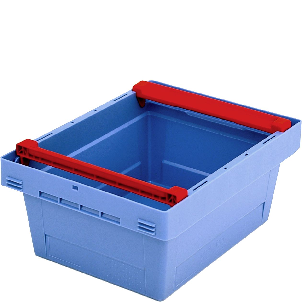 Mehrwegbehälter MB MBB43171 - mit montierten, schwenkbaren Stapelbügeln