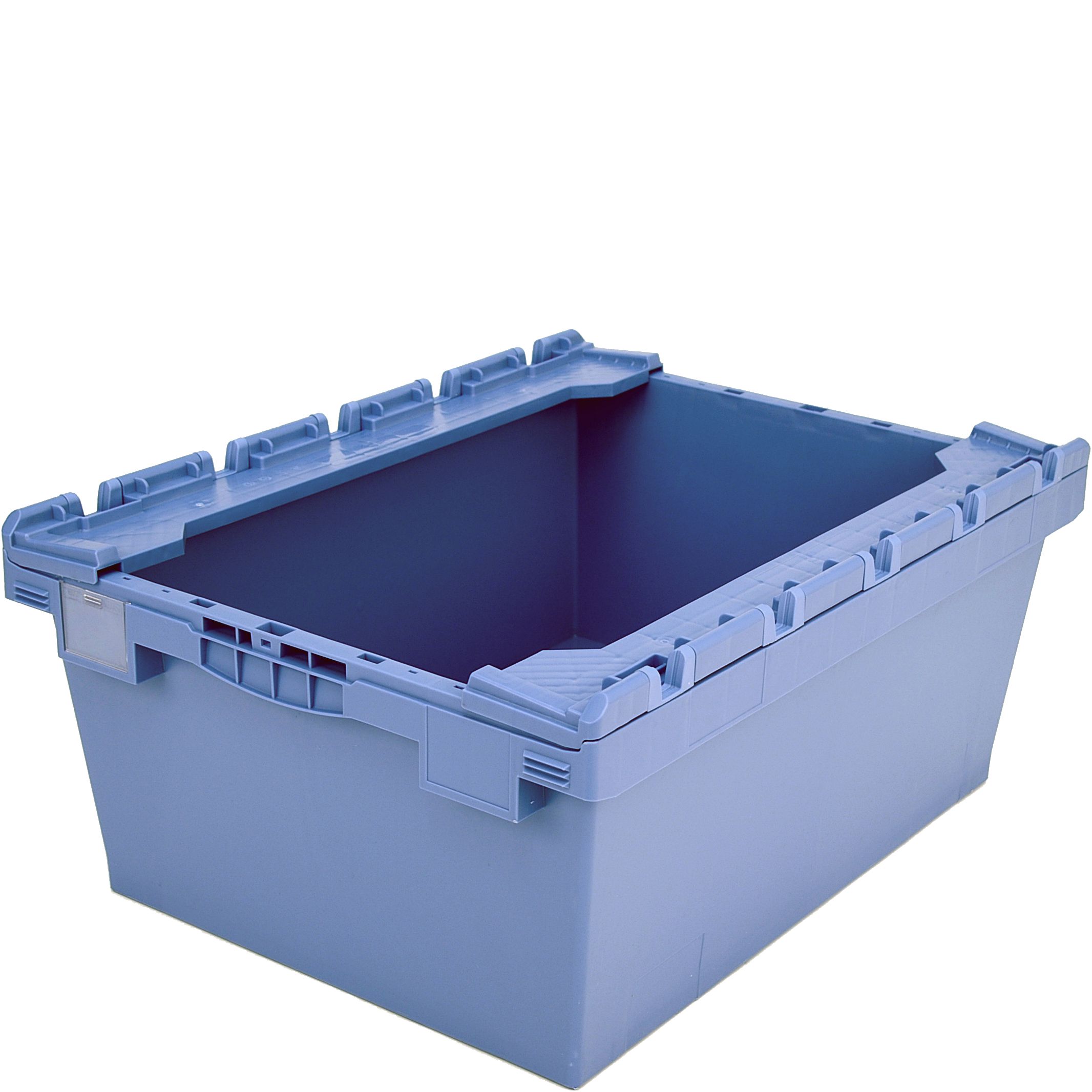 Mehrwegbehälter MB - Doppelboden MBB86321D - mit anscharnierten Stapelleisten