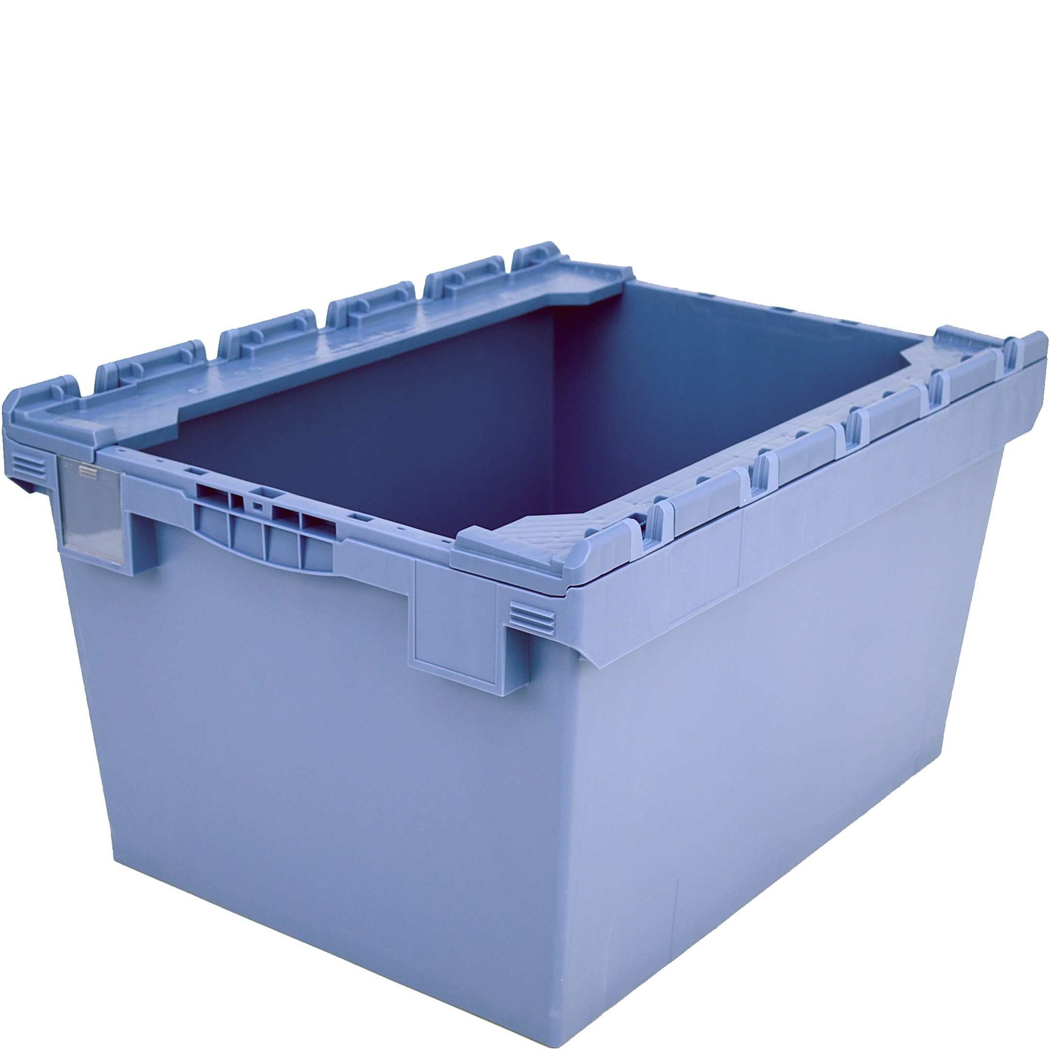 Mehrwegbehälter MB - Rippenboden MBB86421R - mit anscharnierten Stapelleisten