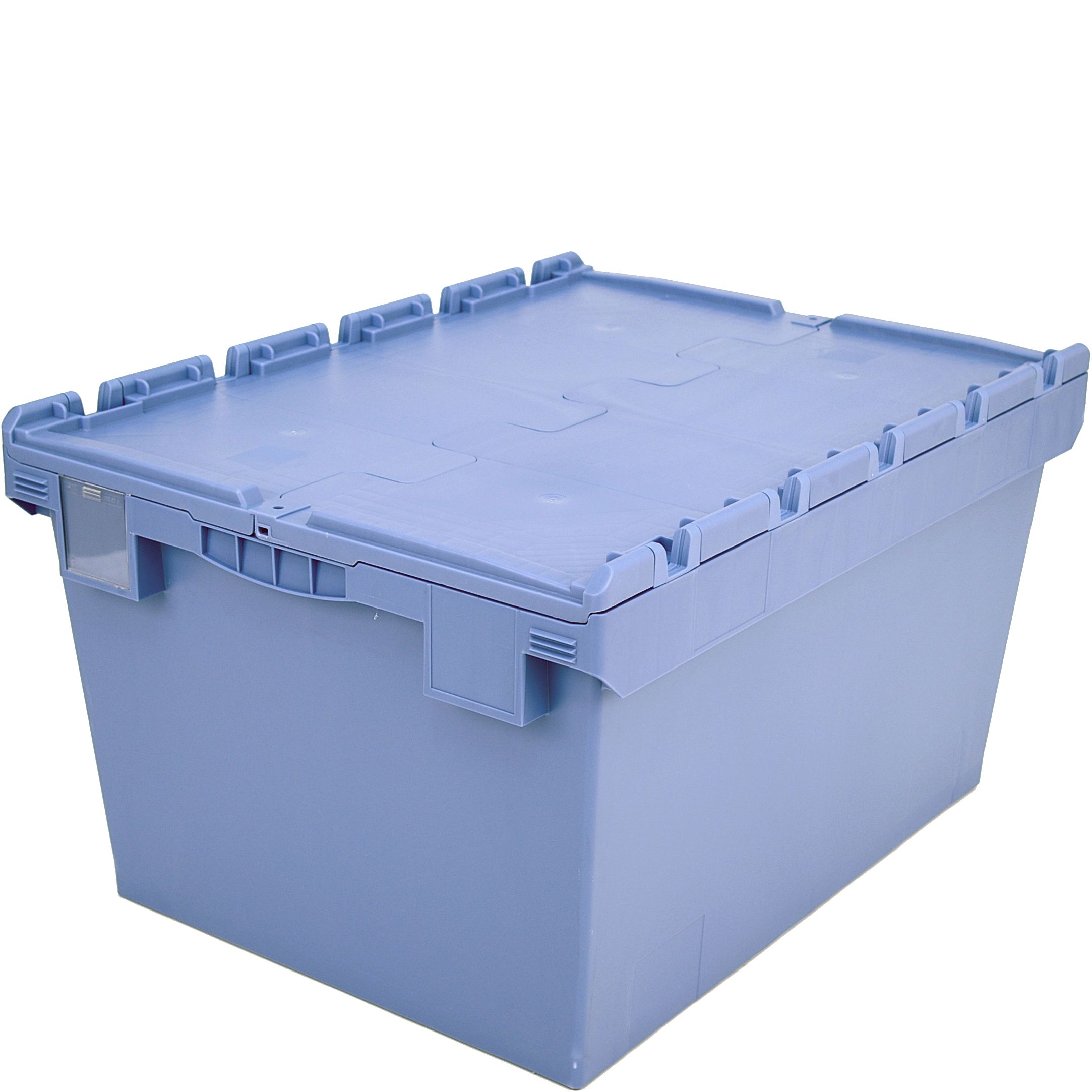 Mehrwegbehälter MB - Doppelboden MBD86421D - mit anscharniertem zweiteiligem Klappdeckel