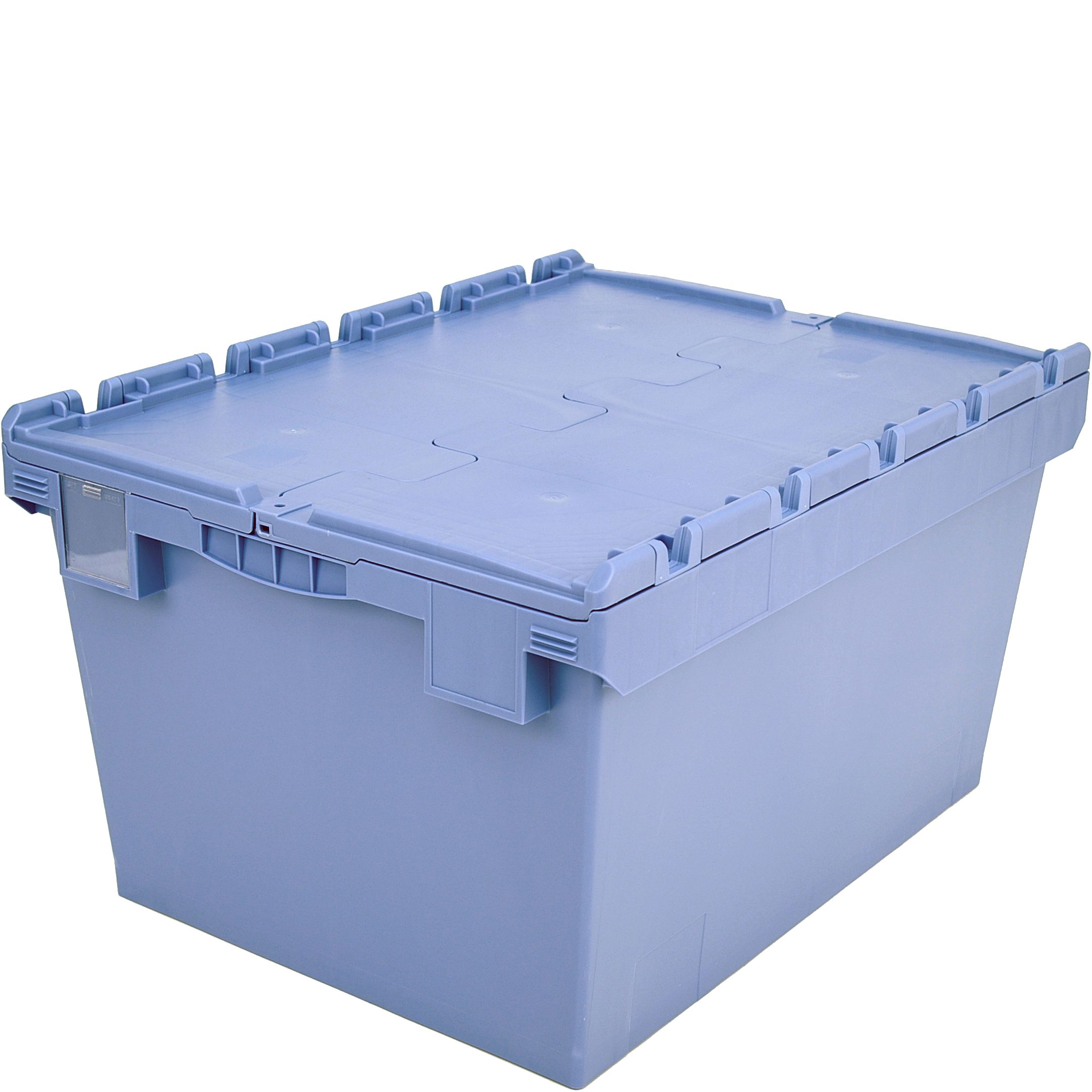 Mehrwegbehälter MB - Rippenboden MBD86421R - mit anscharniertem zweiteiligem Klappdeckel