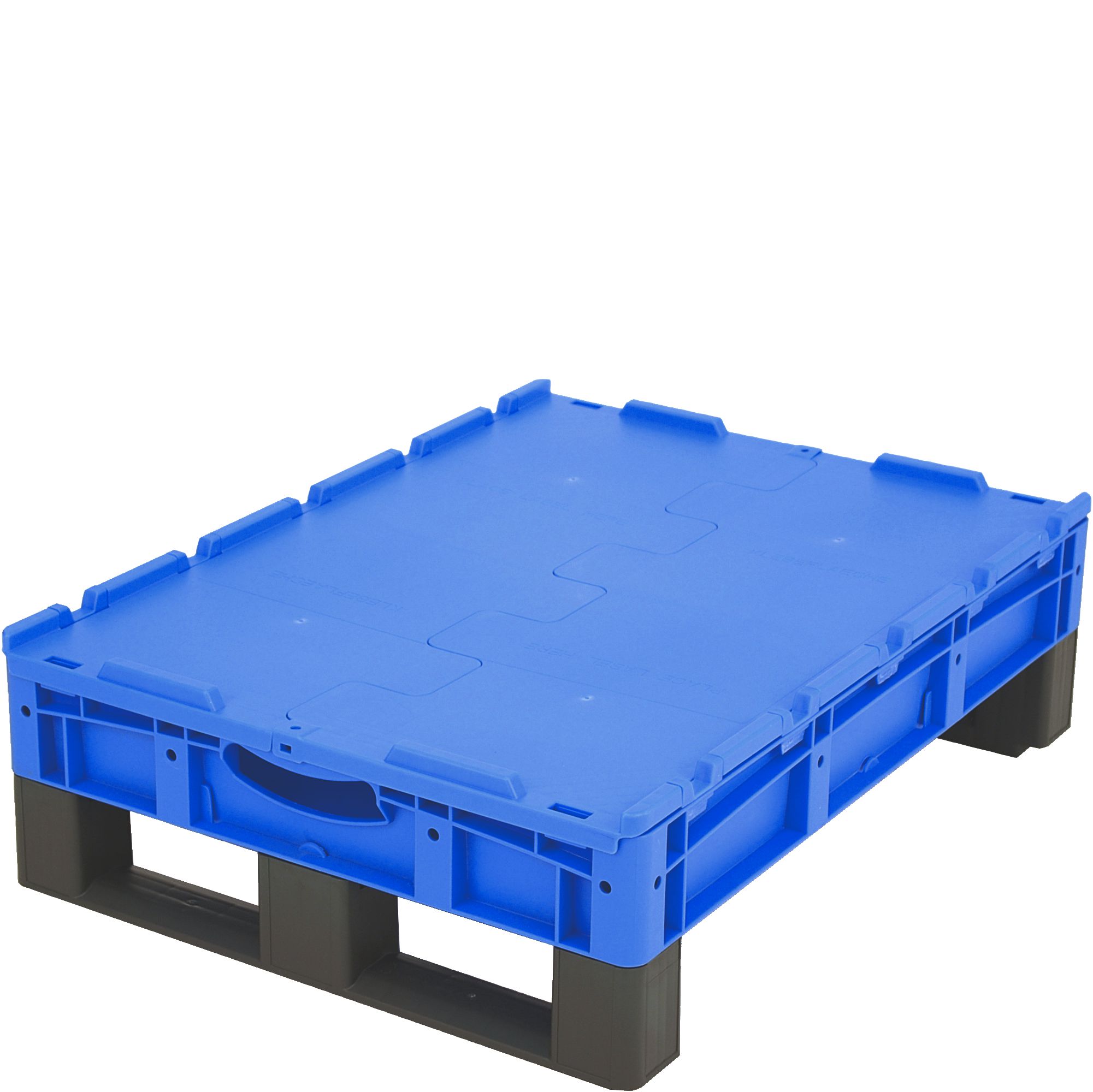 Eurostapelbehälter XL XLD86121DKUFE - mit geschlossenen Wänden, anscharniertem zweiteiligem Klappdeckel und Kufen