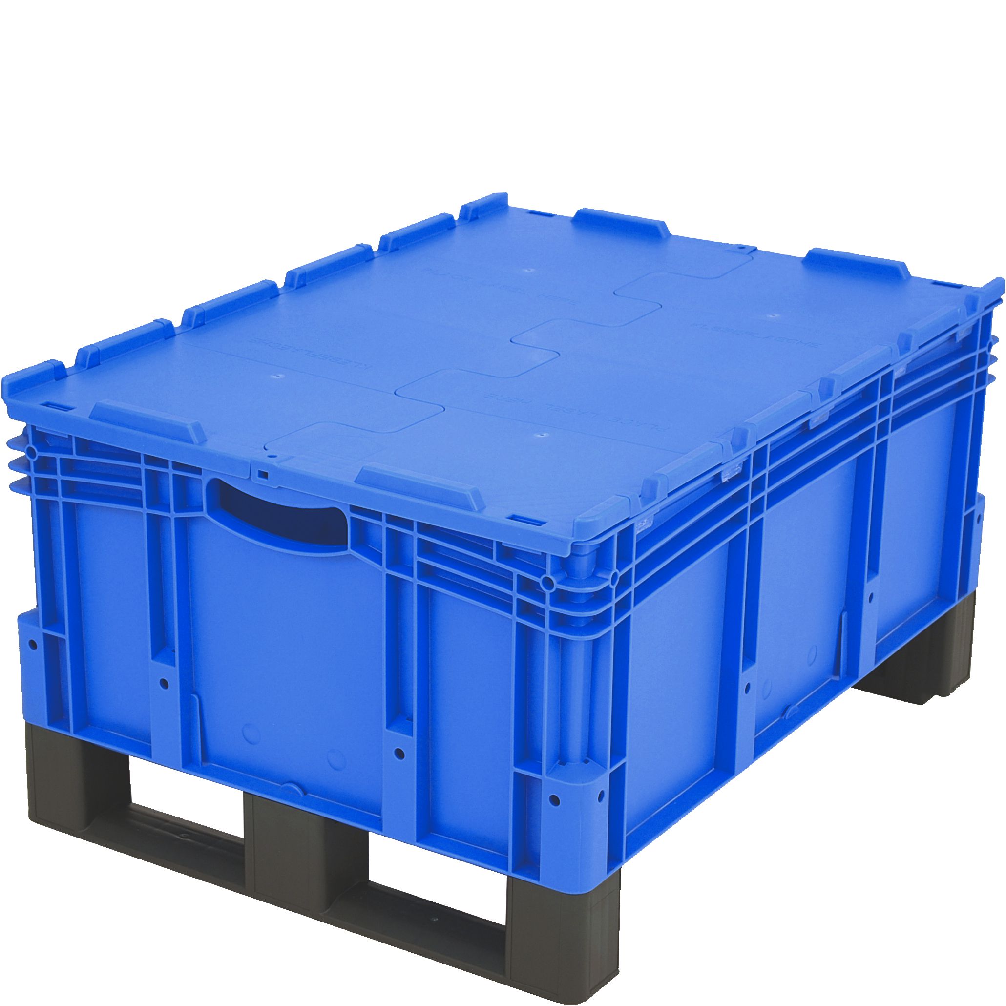 Eurostapelbehälter XL XLD86321DKUFE - mit geschlossenen Wänden, anscharniertem zweiteiligem Klappdeckel und Kufen